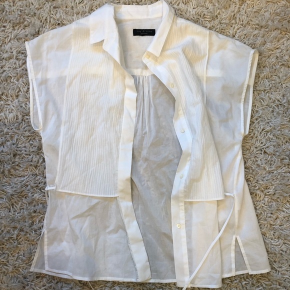 Rag and bone button down white blouse - Picture 1 of 5